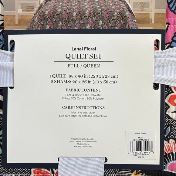 Vera Bradley Luna Floral Quilt Set - Pink and Black - Picture 4 of 4